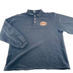 Harley-Davidson Black Long Sleeve Polo Shirt size Large Black Pullover Men's